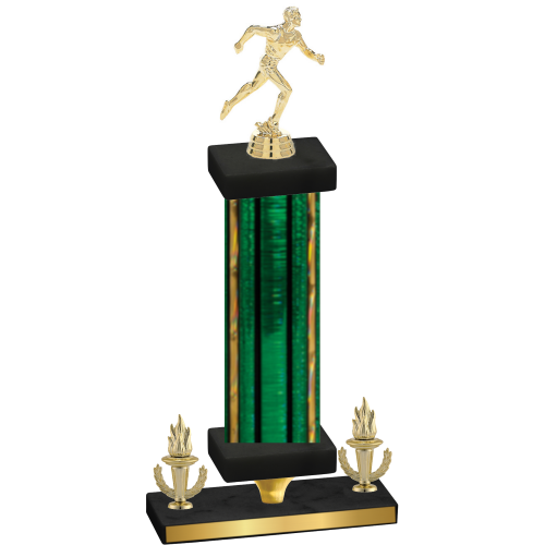 Premium Single Green Glacier Victory Running Trophy