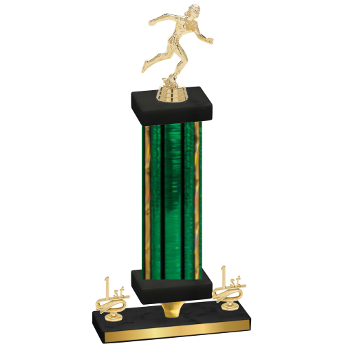 Premium Single Green Glacier First Place Running Trophy