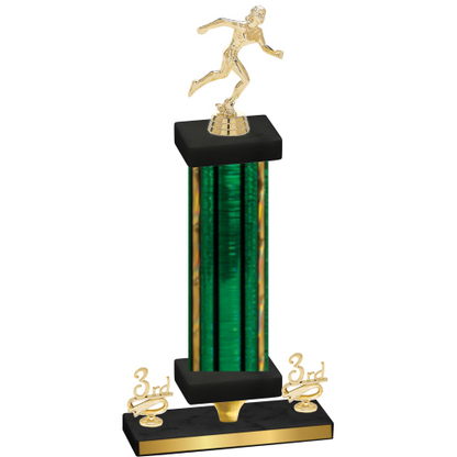 Premium Single Green Glacier Third Place Running Trophy