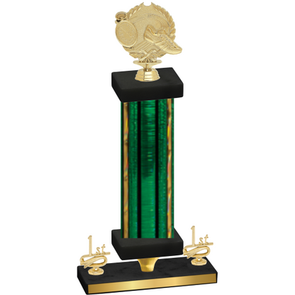Premium Single Green Glacier First Place Running Trophy