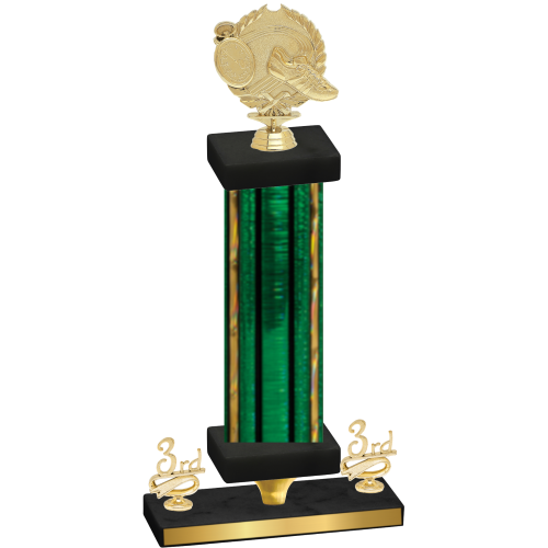 Premium Single Green Glacier Third Place Running Trophy