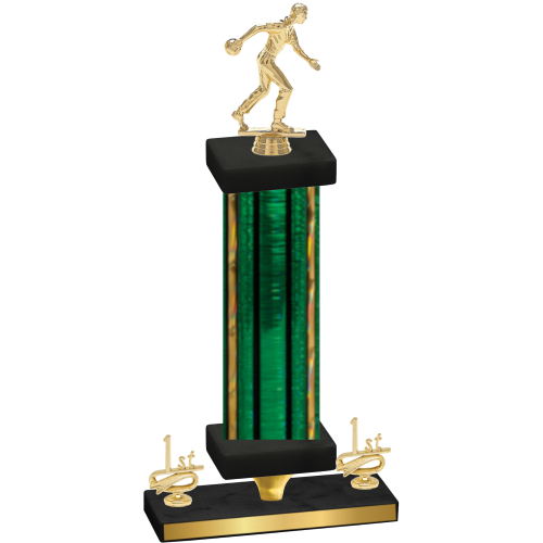 Premium Single Green Glacier First Place Bowling Trophy