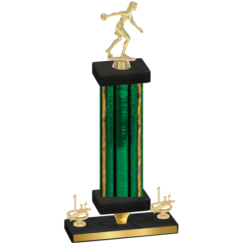 Premium Single Green Glacier First Place Bowling Trophy
