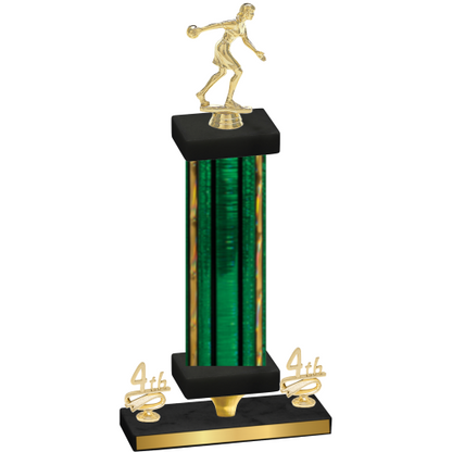 Premium Single Green Glacier Fourth Place Bowling Trophy