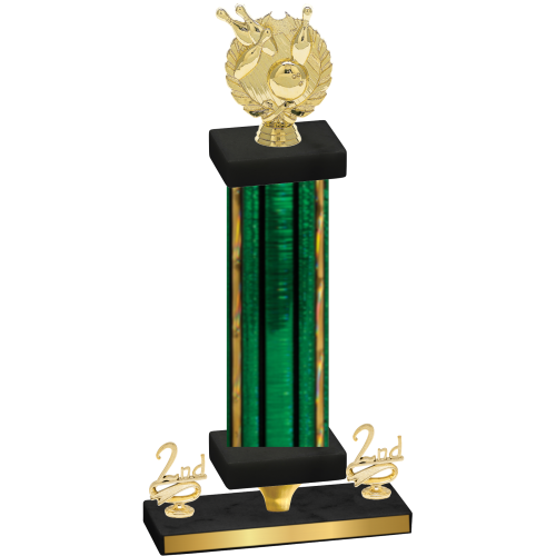 Premium Single Green Glacier Second Place Bowling Trophy