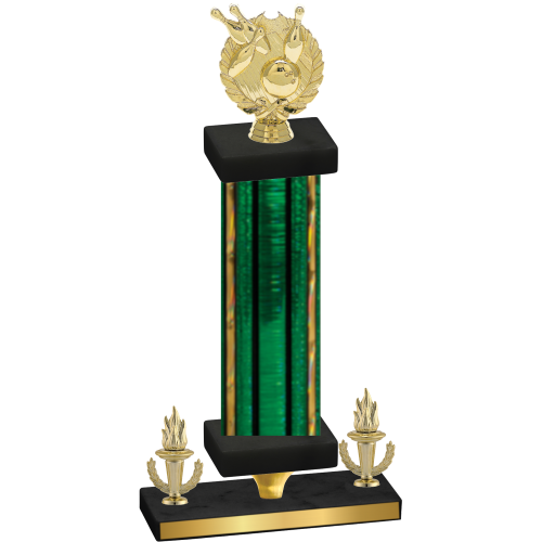 Premium Single Green Glacier Victory Bowling Trophy