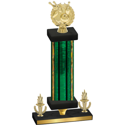 Premium Single Green Glacier Victory Bowling Trophy