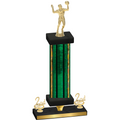 Premium Single Green Glacier Second Place Volleyball Trophy