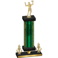 Premium Single Green Glacier Victory Volleyball Trophy
