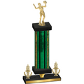 Premium Single Green Glacier Victory Volleyball Trophy