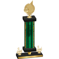Premium Single Green Glacier Third Place Volleyball Trophy