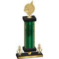 Premium Single Green Glacier Victory Volleyball Trophy