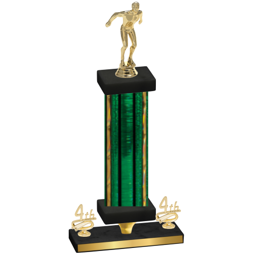 Premium Single Green Glacier Fourth Place Swimming Trophy