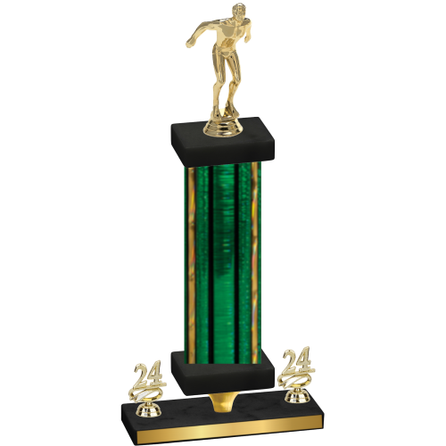 Premium Single Green Glacier Year Swimming Trophy