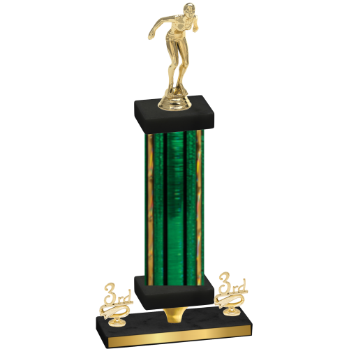 Premium Single Green Glacier Third Place Tennis Trophy