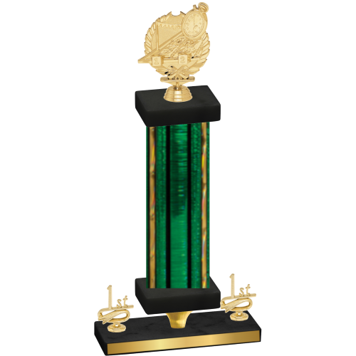 Premium Single Green Glacier First Place Swimming Trophy