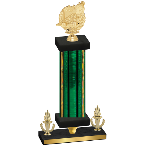 Premium Single Green Glacier Victory Swimming Trophy