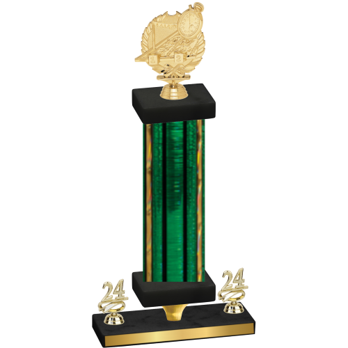 Premium Single Green Glacier Year Swimming Trophy