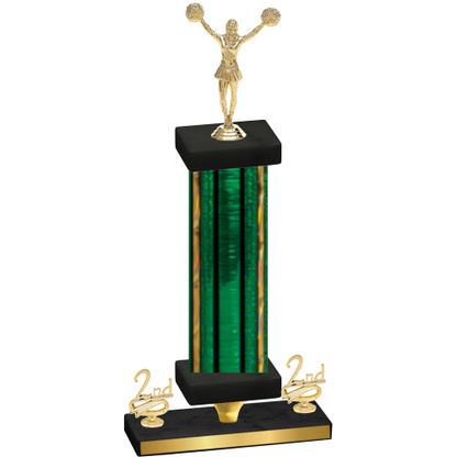 Premium Single Green Glacier Second Place Cheerleading Trophy