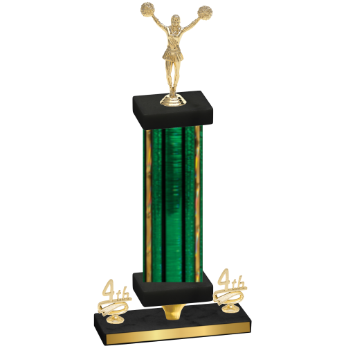 Premium Single Green Glacier Fourth Place Cheerleading Trophy