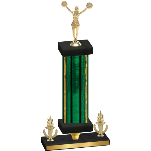Premium Single Green Glacier Victory Cheerleading Trophy