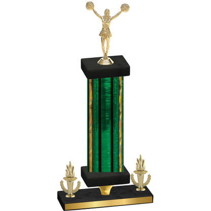 Premium Single Green Glacier Victory Cheerleading Trophy