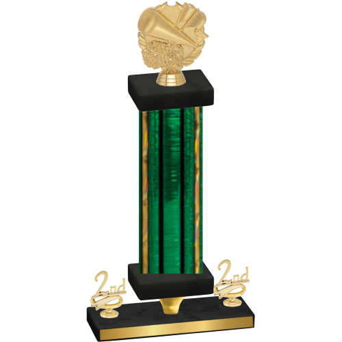 Premium Single Green Glacier Second Place Cheerleading Trophy