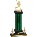 Premium Single Green Glacier Victory Lacrosse Trophy