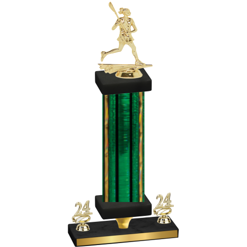 Premium Single Green Glacier Year Lacrosse Trophy