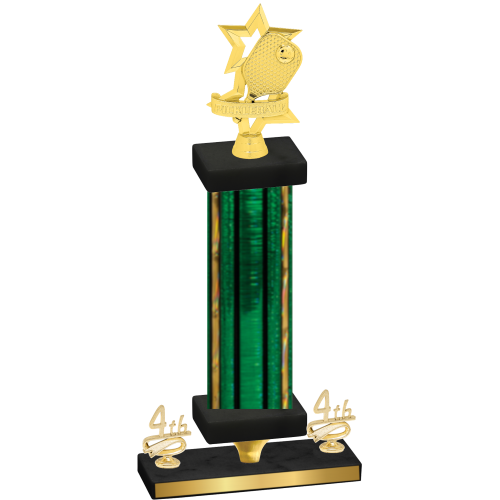 Premium Single Green Glacier Fourth Place Pickleball Trophy