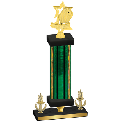 Premium Single Green Glacier Victory Pickleball Trophy