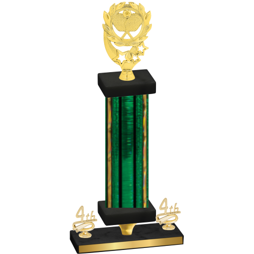 Premium Single Green Glacier Fourth Place Pickleball Trophy