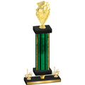 Premium Single Green Glacier First Place Pickleball Trophy