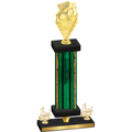 Premium Single Green Glacier Third Place Pickleball Trophy