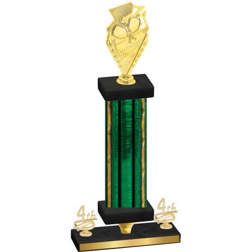 Premium Single Green Glacier Fourth Place Pickleball Trophy