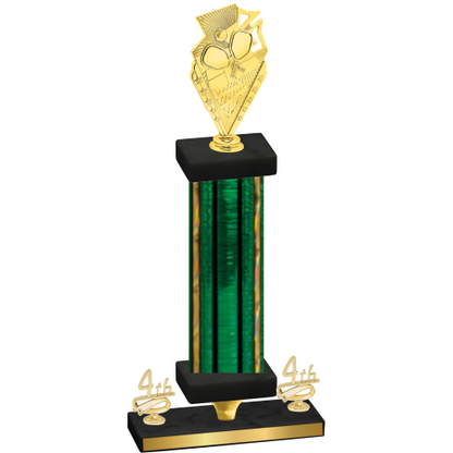 Premium Single Green Glacier Fourth Place Pickleball Trophy