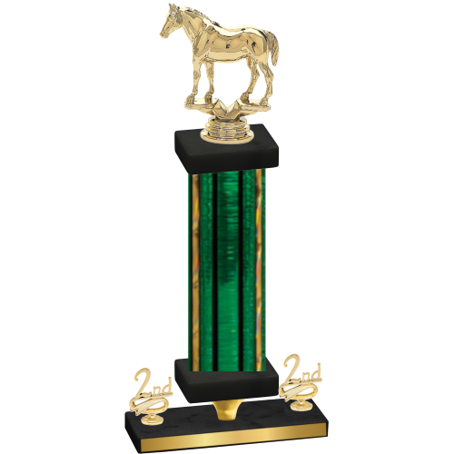 Premium Single Green Glacier Second Place Horses Trophy