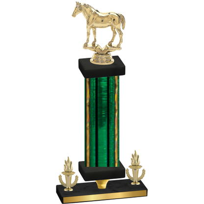 Premium Single Green Glacier Victory Horses Trophy