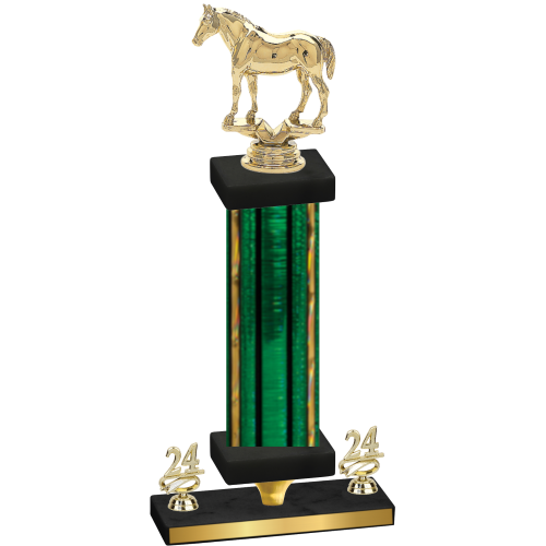 Premium Single Green Glacier Year Horses Trophy