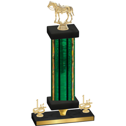 Premium Single Green Glacier First Place Horses Trophy