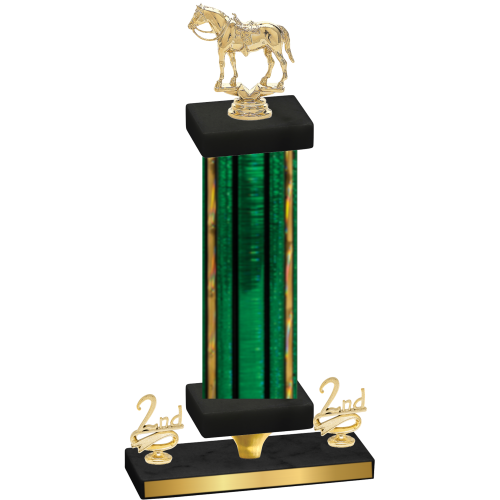 Premium Single Green Glacier Second Place Horses Trophy