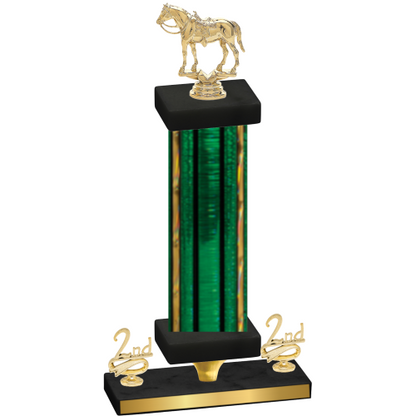 Premium Single Green Glacier Second Place Horses Trophy
