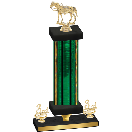 Premium Single Green Glacier Third Place Horses Trophy