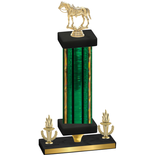 Premium Single Green Glacier Victory Horses Trophy
