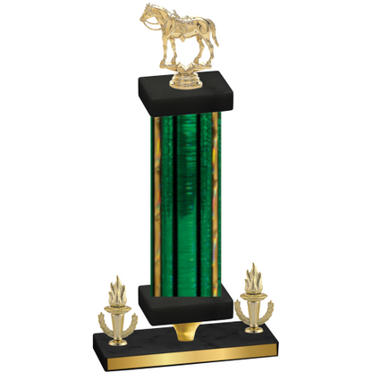 Premium Single Green Glacier Victory Horses Trophy