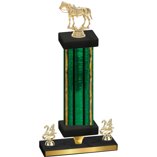 Premium Single Green Glacier Year Horses Trophy