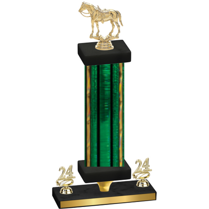 Premium Single Green Glacier Year Horses Trophy