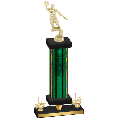 Premium Single Green Glacier First Place Basketball Trophy