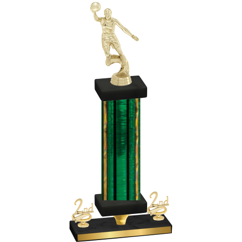 Premium Single Green Glacier Second Place Basketball Trophy