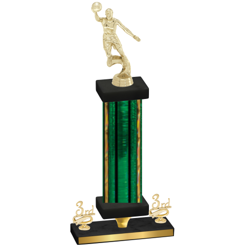 Premium Single Green Glacier Third Place Basketball Trophy